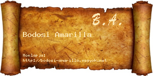 Bodosi Amarilla névjegykártya